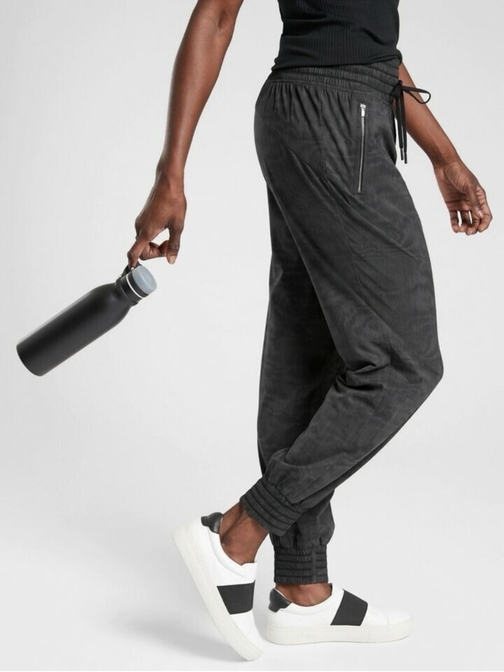 Athleta Camden Printed Jogger Pant in Black Moire Size 16
